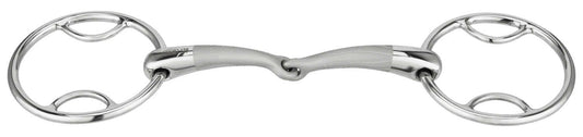 Bocado 2 anillos - Satinox con pases, roto - Sprenger - Rojo