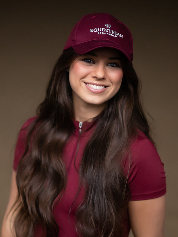 Cap Equestrian Stockholm Cap Bordeaux Silver Cotton detalle 2