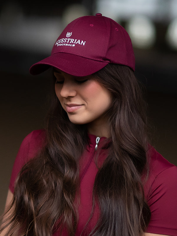 Cap Equestrian Stockholm Cap Bordeaux Silver Cotton detalle 3