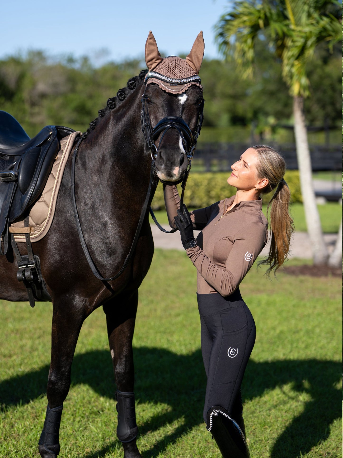 Ear Bonnet Equestrian Stockholm Ear Bonnet Champagne detalle 7