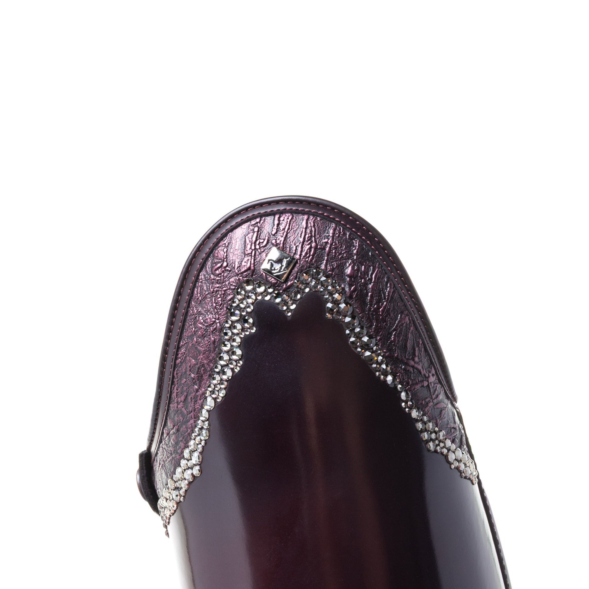 Calzado ecuestre DENIRO BELLINI CUSTOM RIDING BOOTS GRAFFITI VINO BURGUNDY detalle 2