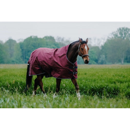 Manta para caballo Equi-Theme Tyrex 1200D Turnout manta con High Neck Burgundy para equitación