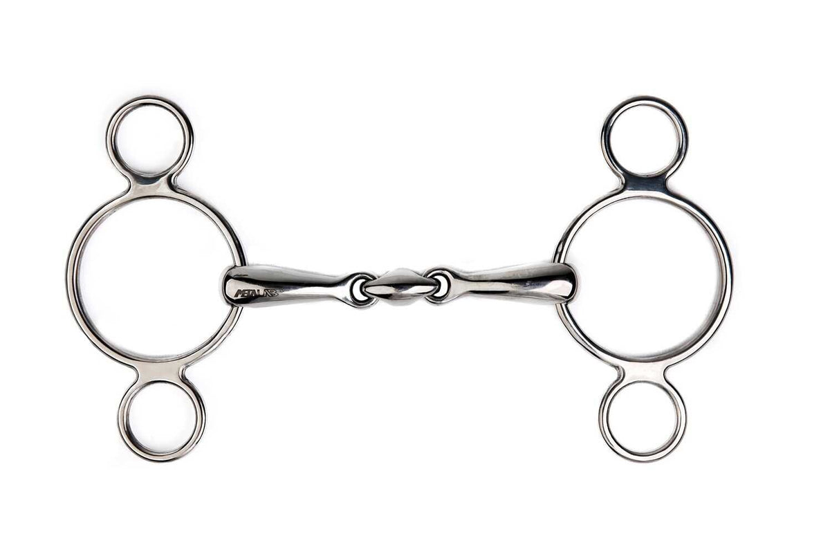 Filete ajustable 3 anillas, embocadura de 3 piezas - Metalab