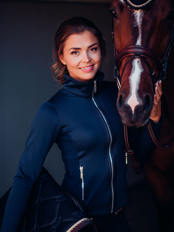Fleece Jacket Equestrian Stockholm Fleece Jacket Navy Silver detalle 2