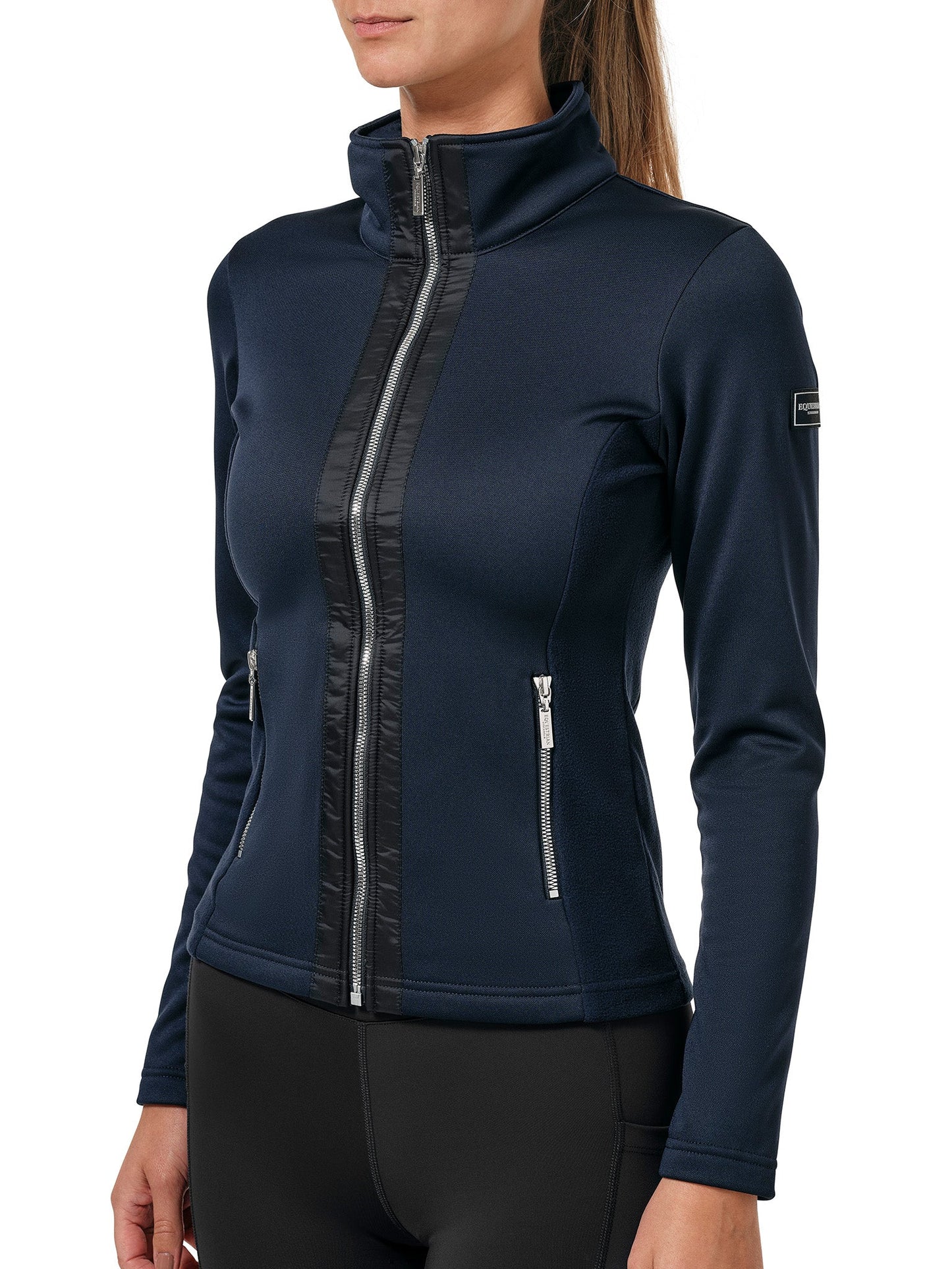 Fleece Jacket Equestrian Stockholm Fleece Jacket Navy Silver vista principal