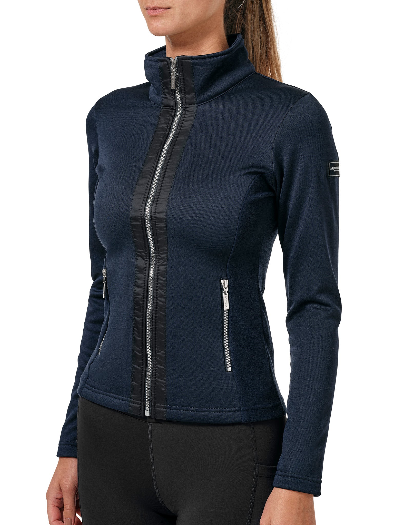 Fleece Jacket Equestrian Stockholm Fleece Jacket Navy Silver vista principal