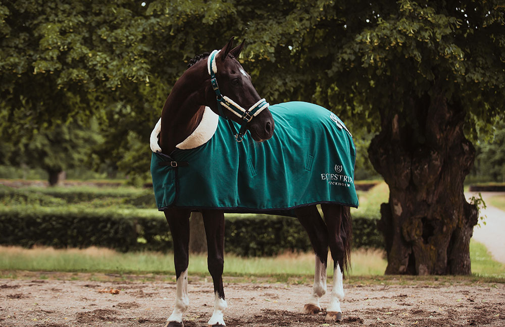 Manta para caballo Equestrian Stockholm Fleece Blanket Fur Emerald detalle 4