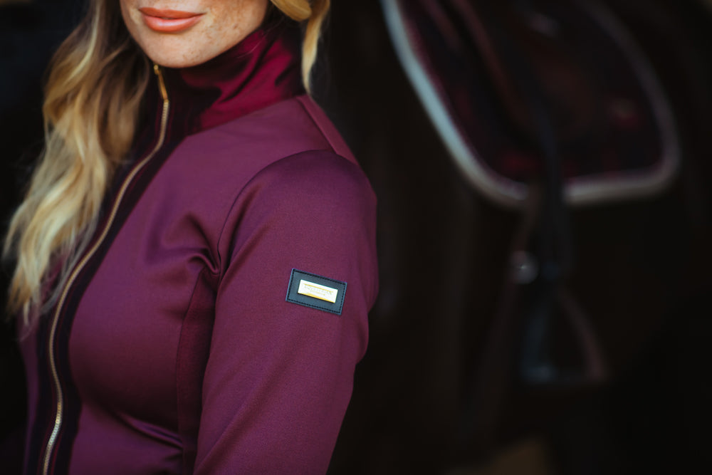Fleece Jacket Equestrian Stockholm Fleece Jacket Crystal Merlot Gold detalle 4