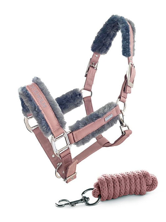 Fur cabezada de cuadra & ramal Equestrian Stockholm Fur cabezada de cuadra & ramal Pink para equitación