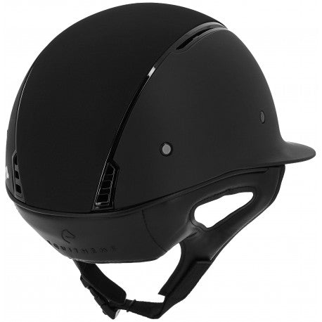 Inserto negro brillante con 5 strass, parte superior en tejido negro -