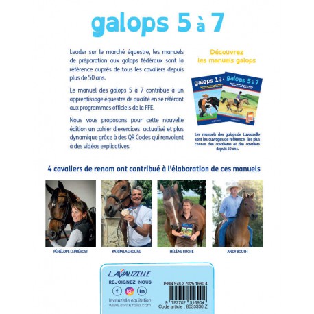 Cuaderno de ejercicios galop 5 a 7 con vídeos - Lavauzelle