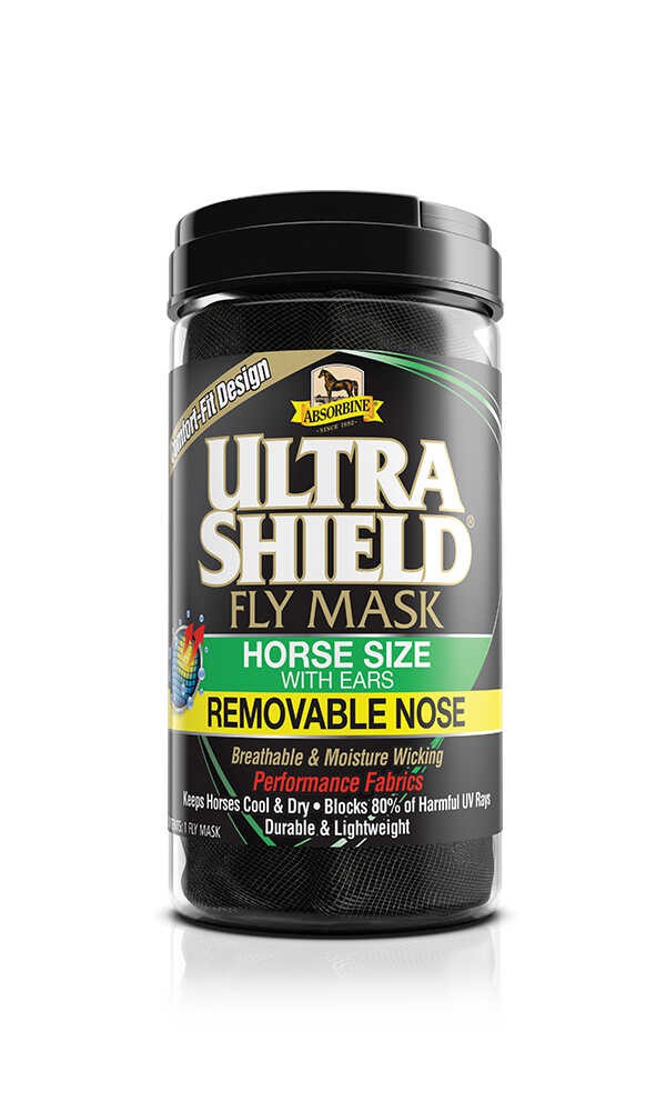 Máscaras antimoscas - UltraShield Flymask, con orejeras y protector na