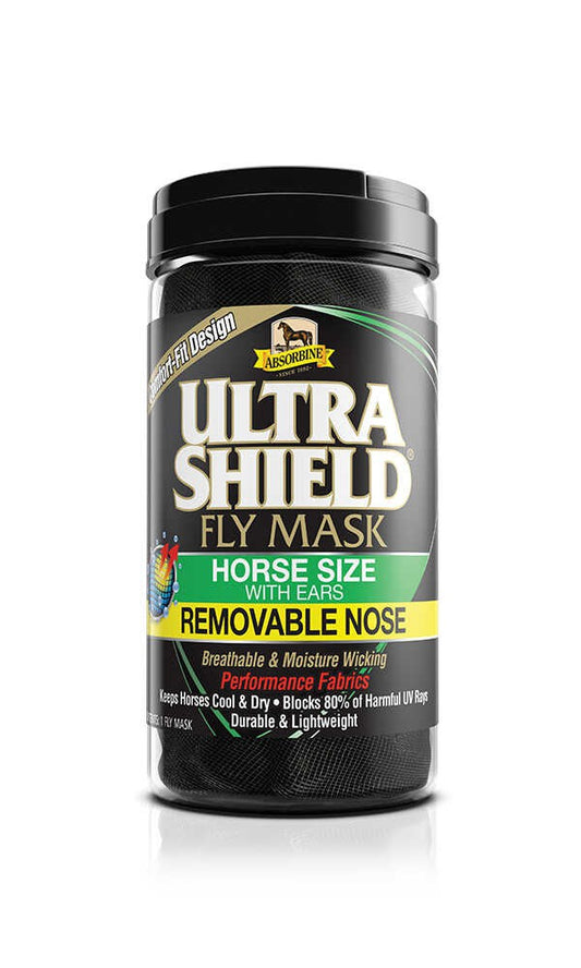 Máscaras antimoscas - UltraShield Flymask, con orejeras y protector na