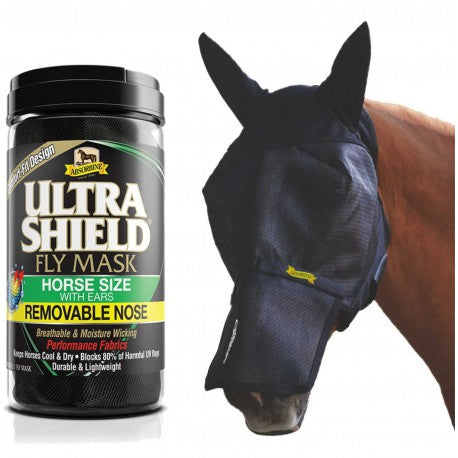 Máscaras antimoscas - UltraShield Flymask, con orejeras y protector na Absorbine para equitación - vista 5