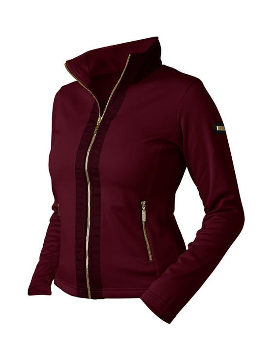 Fleece chaqueta Equestrian Stockholm Fleece chaqueta Crystal Merlot Gold para equitación