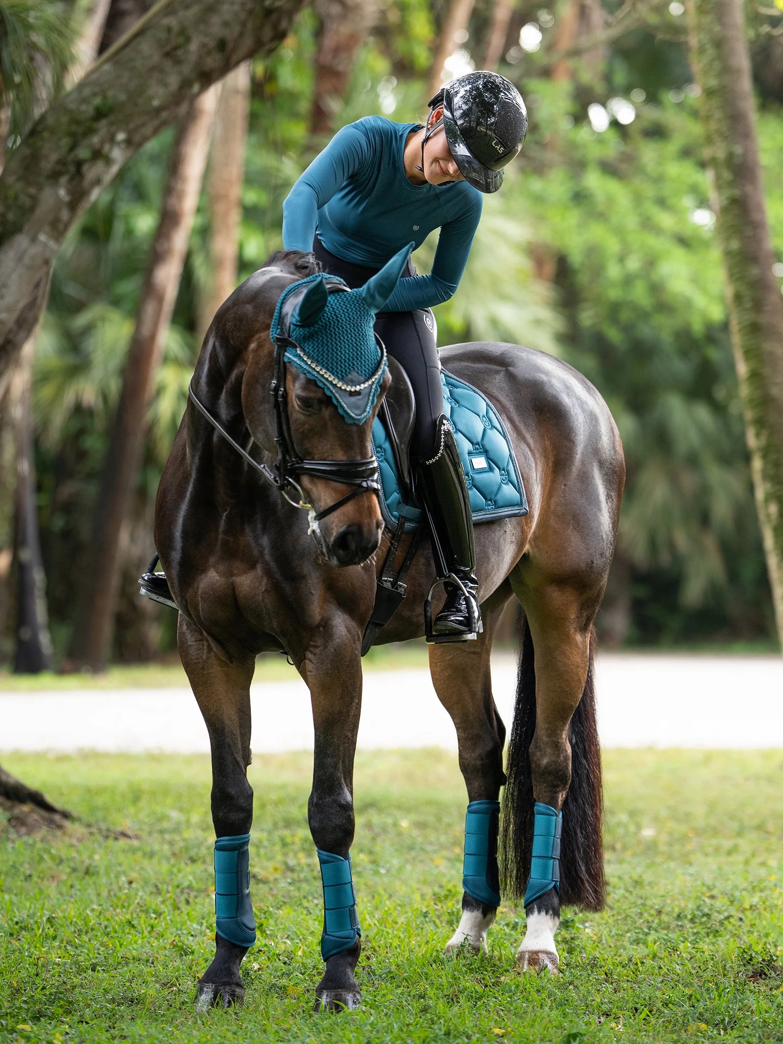 Protectores Doma Mesh Teal Blue Equestrian Estockholm Equestrian Stockholm para equitación - vista 3