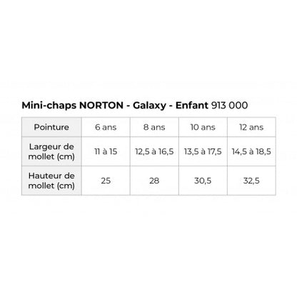Accesorio ecuestre Mini-chaps -Galaxy - Norton - T.Mini para equitación