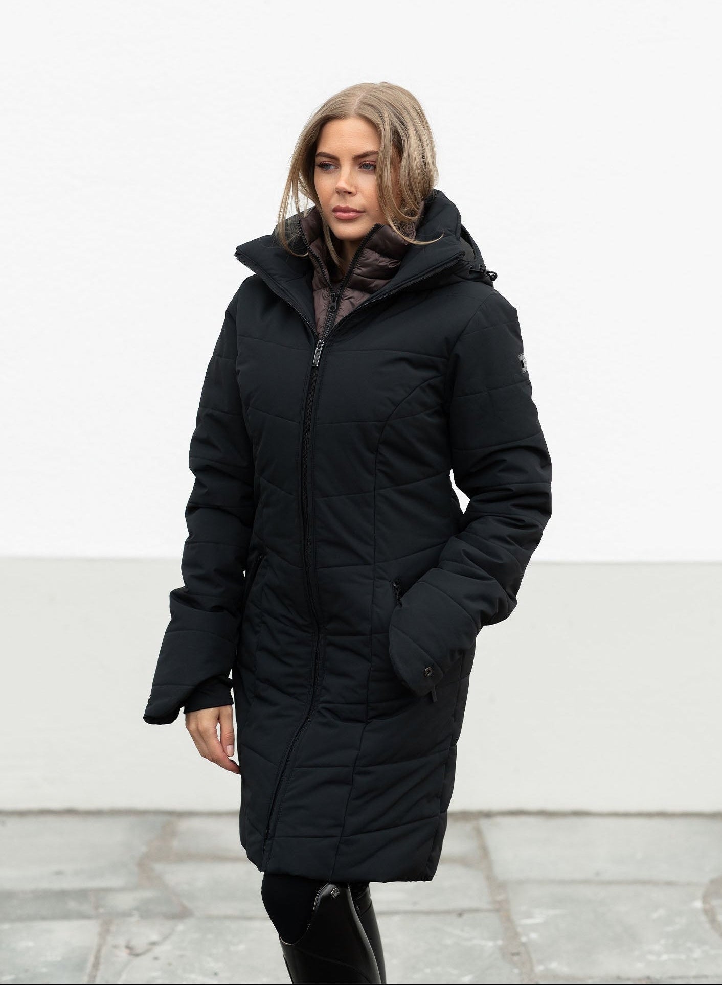 Denali Winter Jacket Equestrian Stockholm Denali Winter Jacket Black Mocha detalle 2