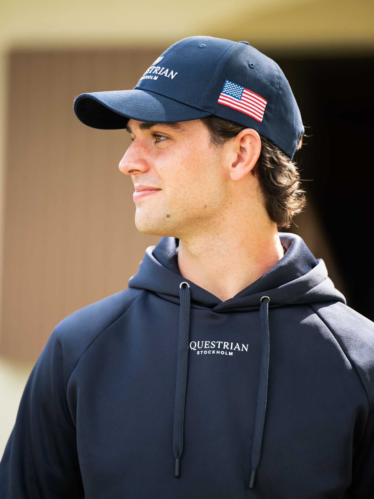 Camiseta técnica Equestrian Stockholm Ease Hoodie Men Navy detalle 2