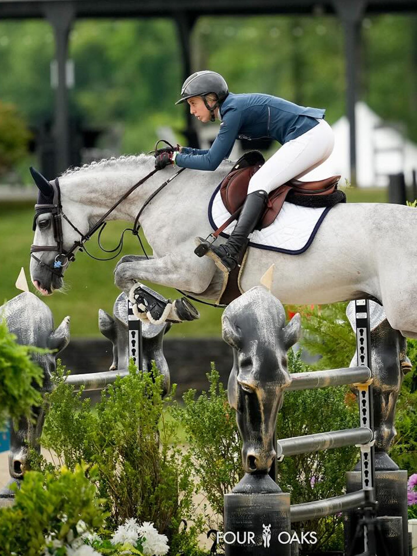 Jump Saddle Pad Modern Equestrian Stockholm Jump Saddle Pad Modern White Navy detalle 6