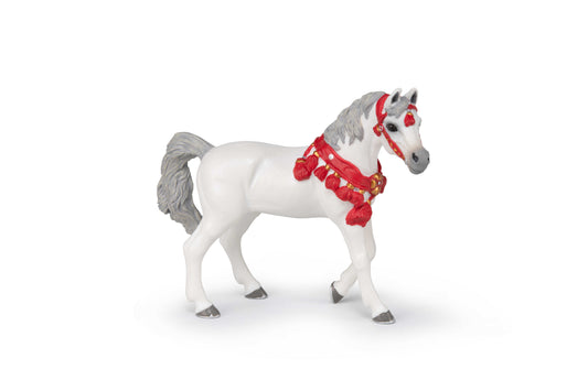 Caballo árabe blanco con vestido de desfile - Papo