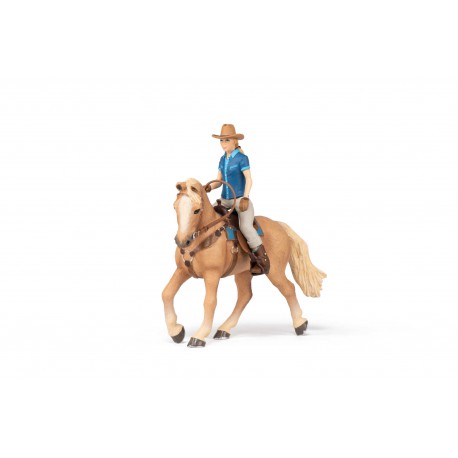 Caballo western con su amazona - Papo