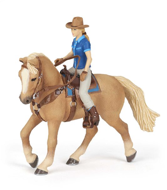 Caballo western con su amazona - Papo