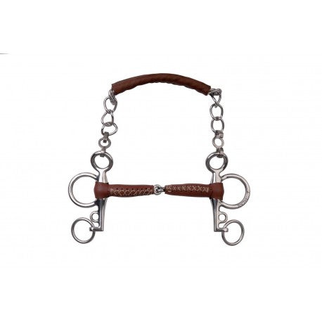 Pelham - Pinchless cuero con ramas cortas - Metalab para equitación