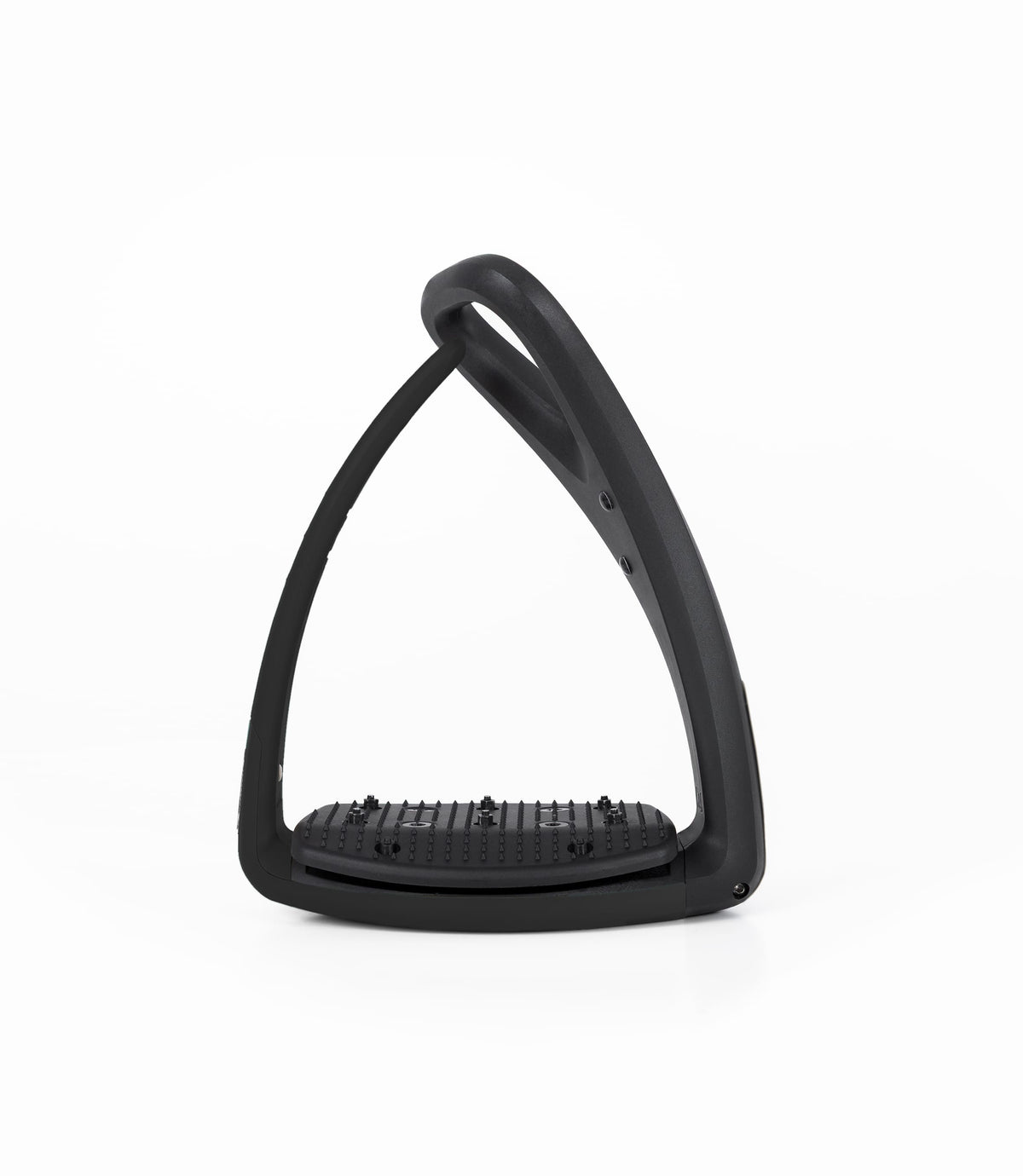 Estribo Freejump Soft'Up Pro de perfil: rama exterior de Elastollan y plataforma ancha con tacos