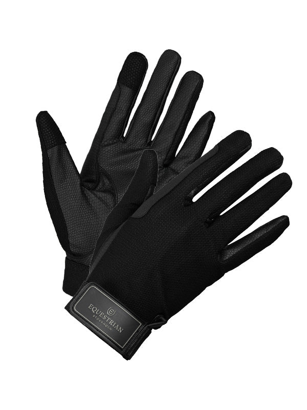 Riding Summer Gloves Equestrian Stockholm Riding Summer Gloves Black Edition vista principal