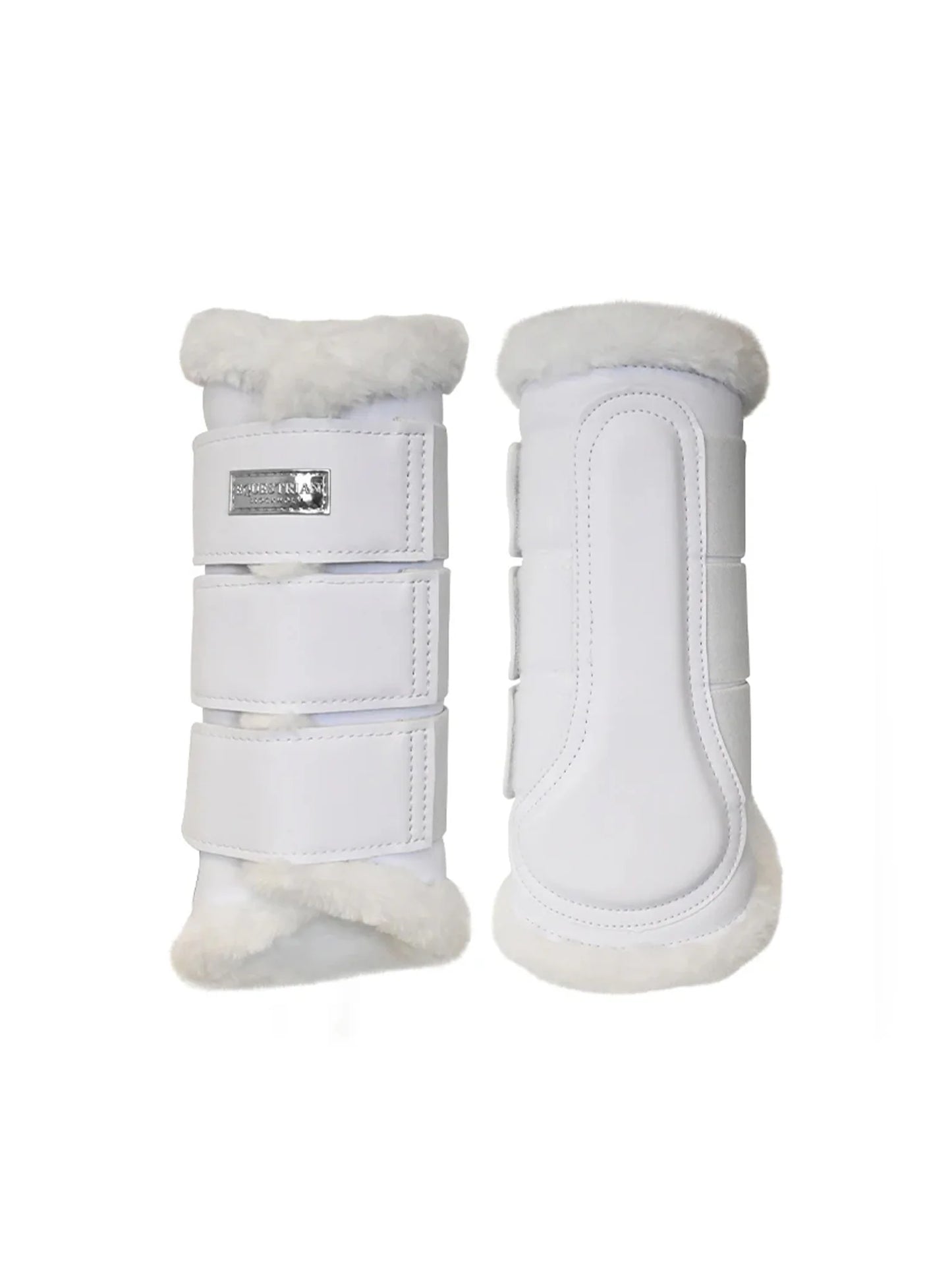 Protectores Doma Borreguillo Blanco Plata Equestian Stockholm - vista principal
